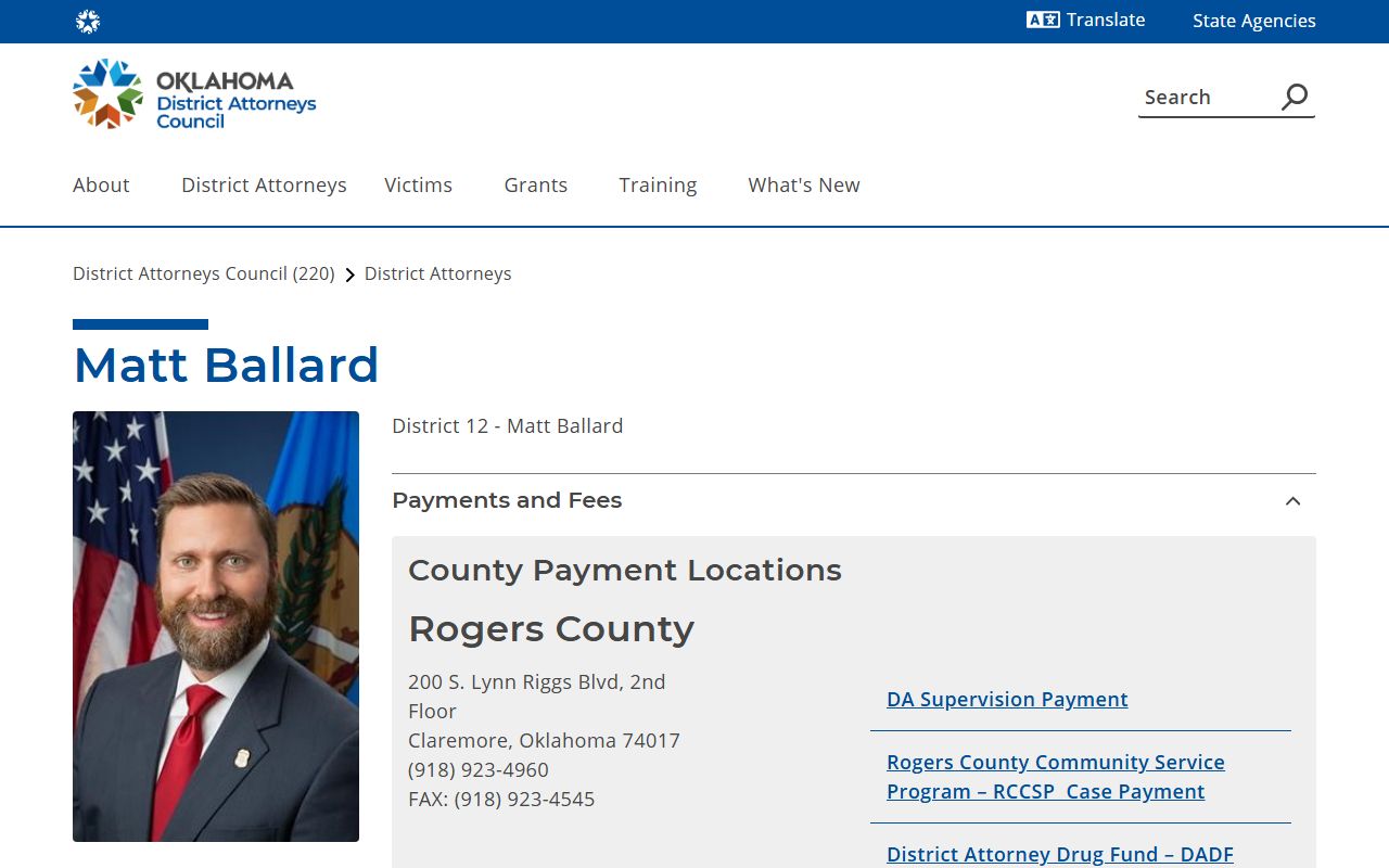 Rogers County District Court District 12 District Attorney office listing