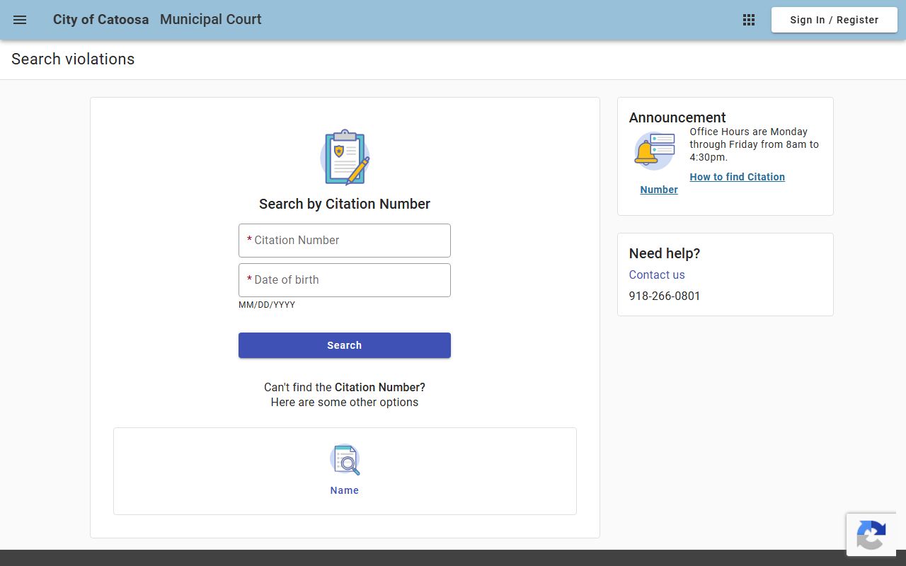 Rogers County traffic court records Catoosa Municipal Online Payments citation search