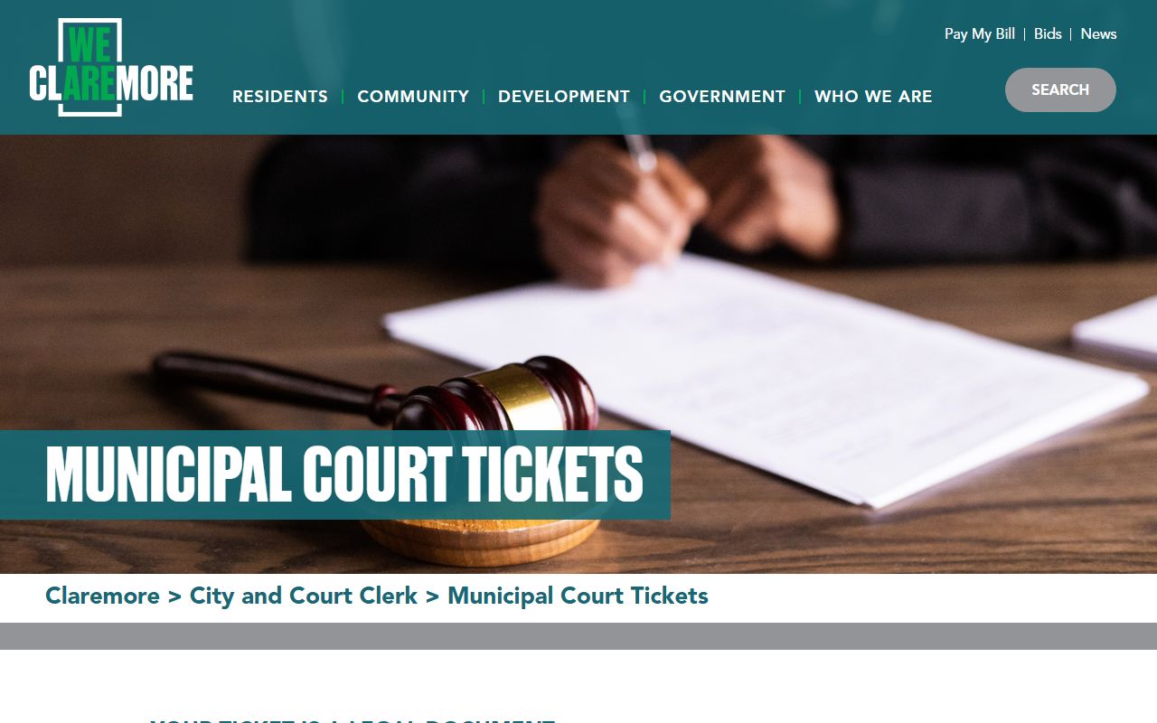 Rogers County traffic court records Claremore municipal court ticket information